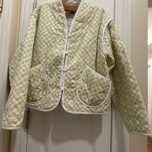 Gingham Universal Thread bomber jacket.